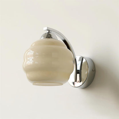 Vintage Ripple Glass LED Wall Light Fixture