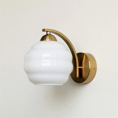 Vintage Ripple Glass LED Wall Light Fixture