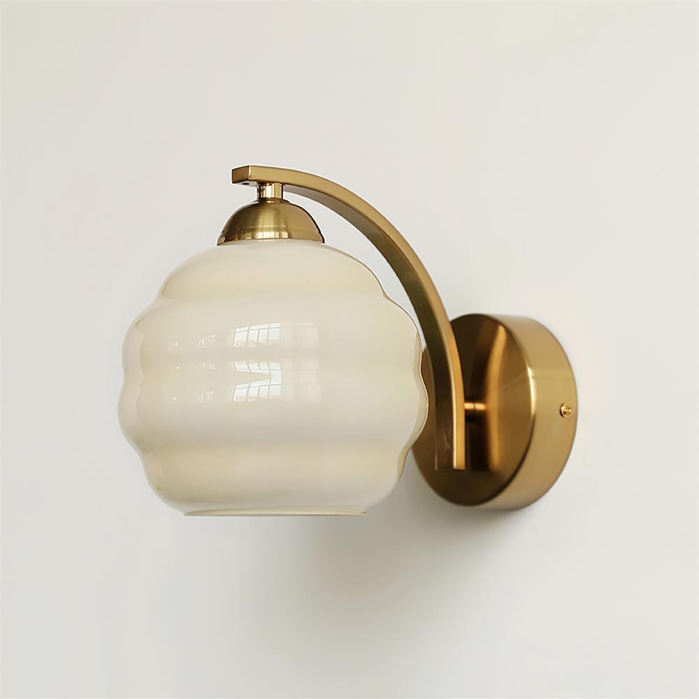 Vintage Ripple Glass LED Wall Light Fixture
