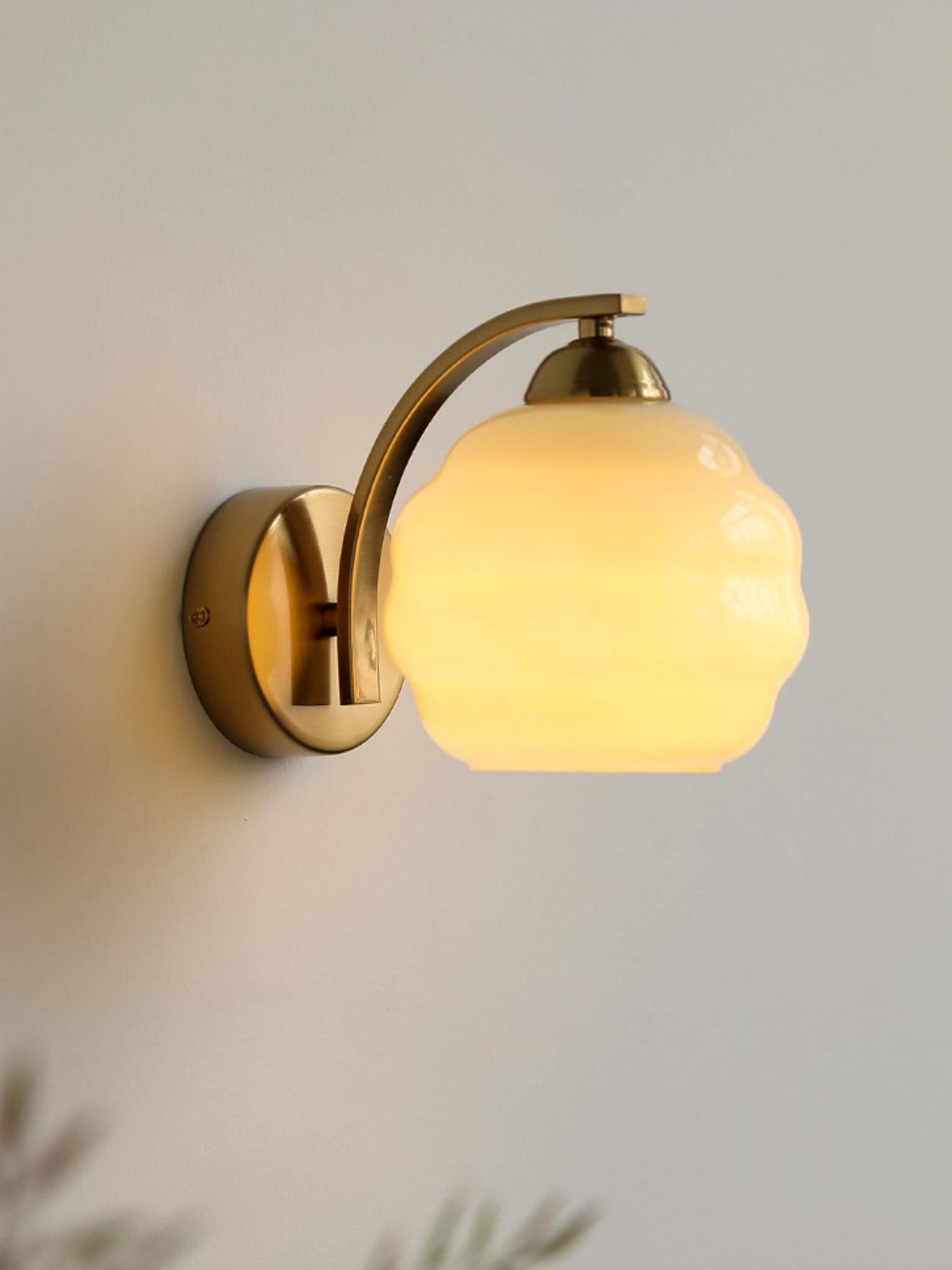 Vintage Ripple Glass LED Wall Light Fixture