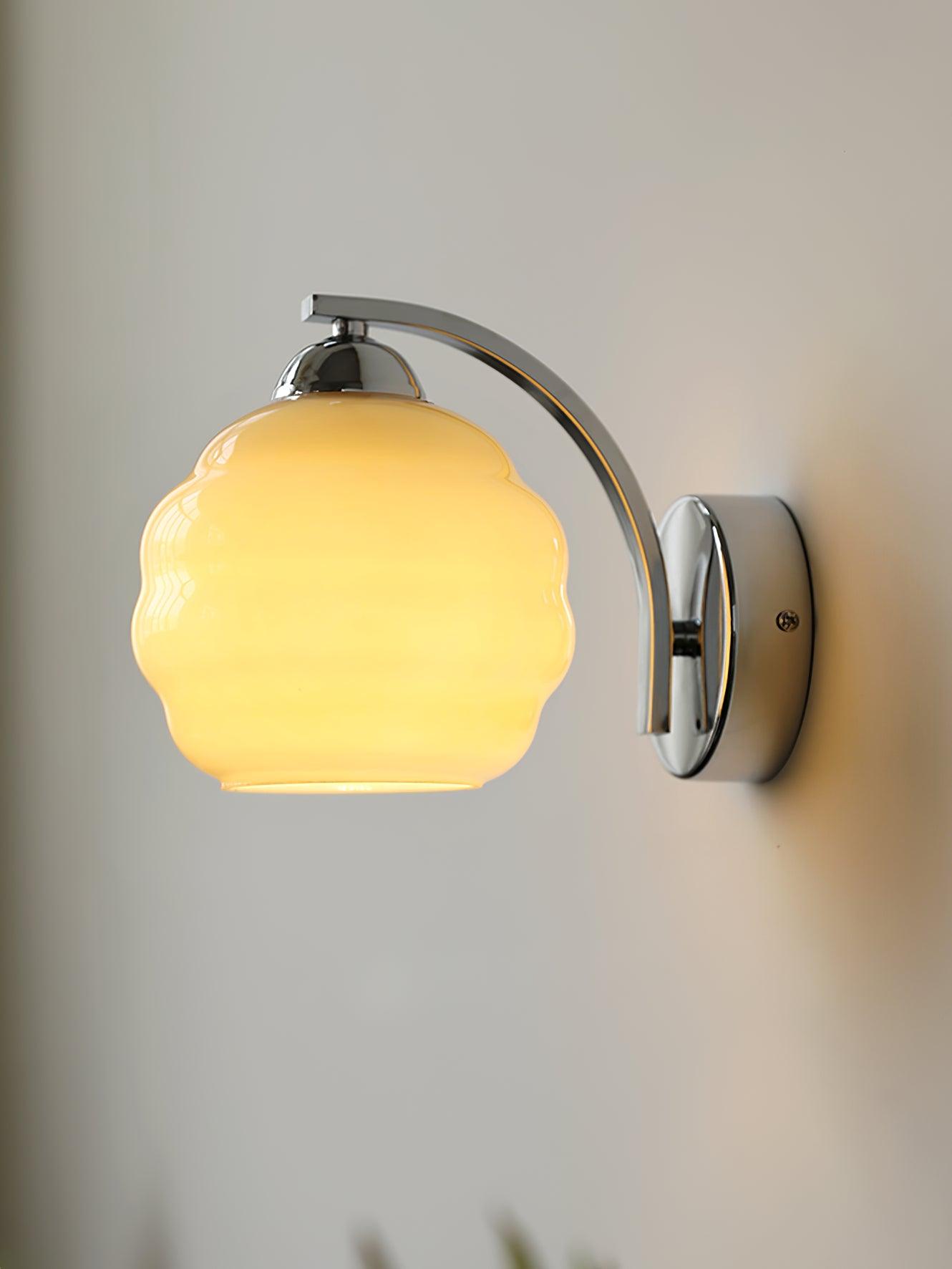 Vintage Ripple Glass LED Wall Light Fixture