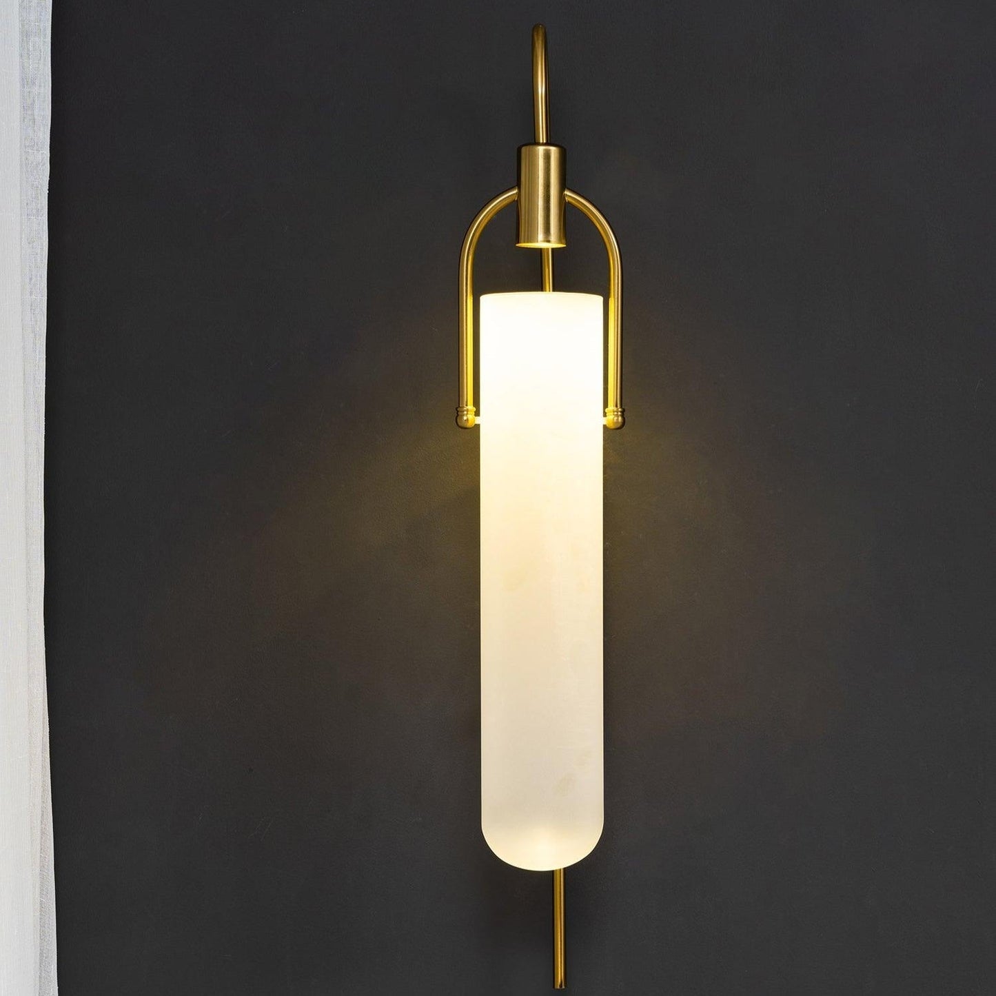 Metal Frame Glass Panel Lamp