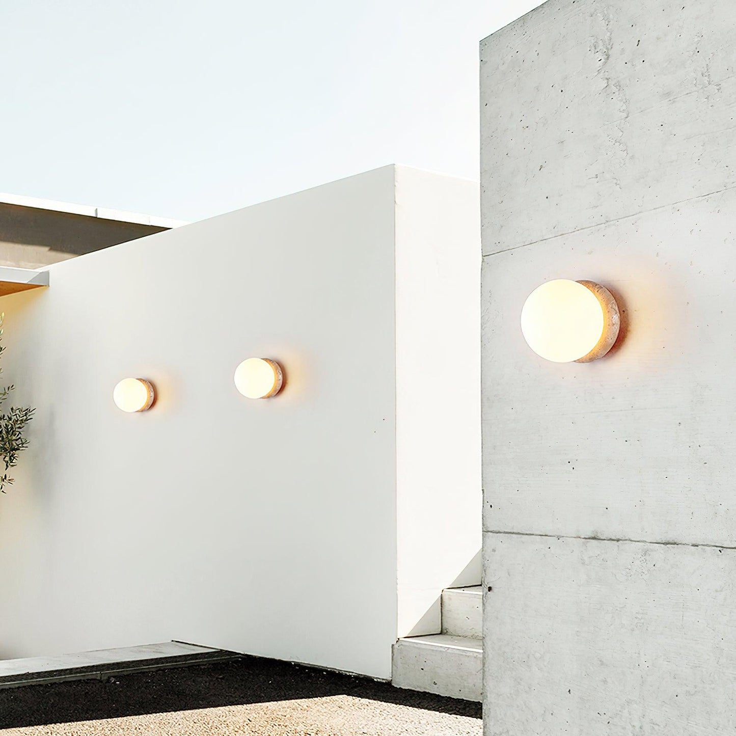 Contemporary Stone Outdoor LED Wall Lamp