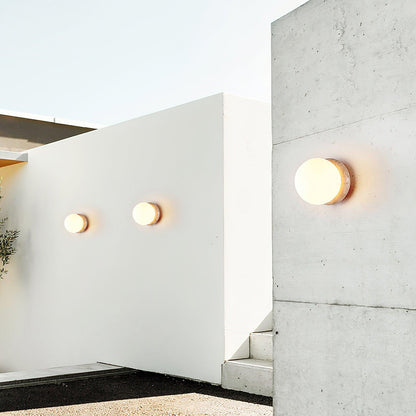 Contemporary Stone Outdoor LED Wall Lamp