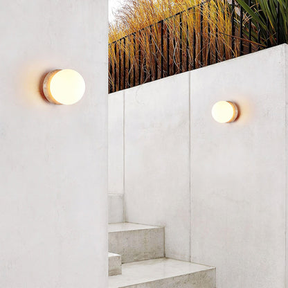 Contemporary Stone Outdoor LED Wall Lamp