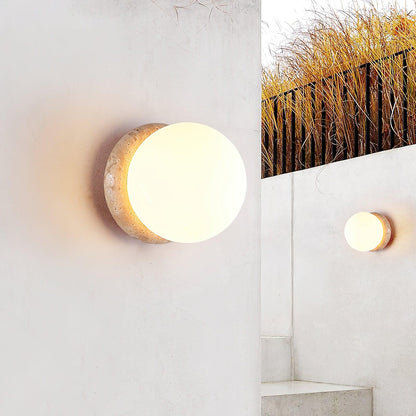 Contemporary Stone Outdoor LED Wall Lamp