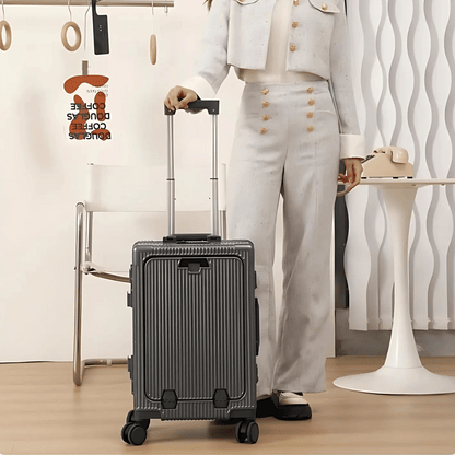 Durable Lightweight Carry-On Luggage with Laptop Pocket