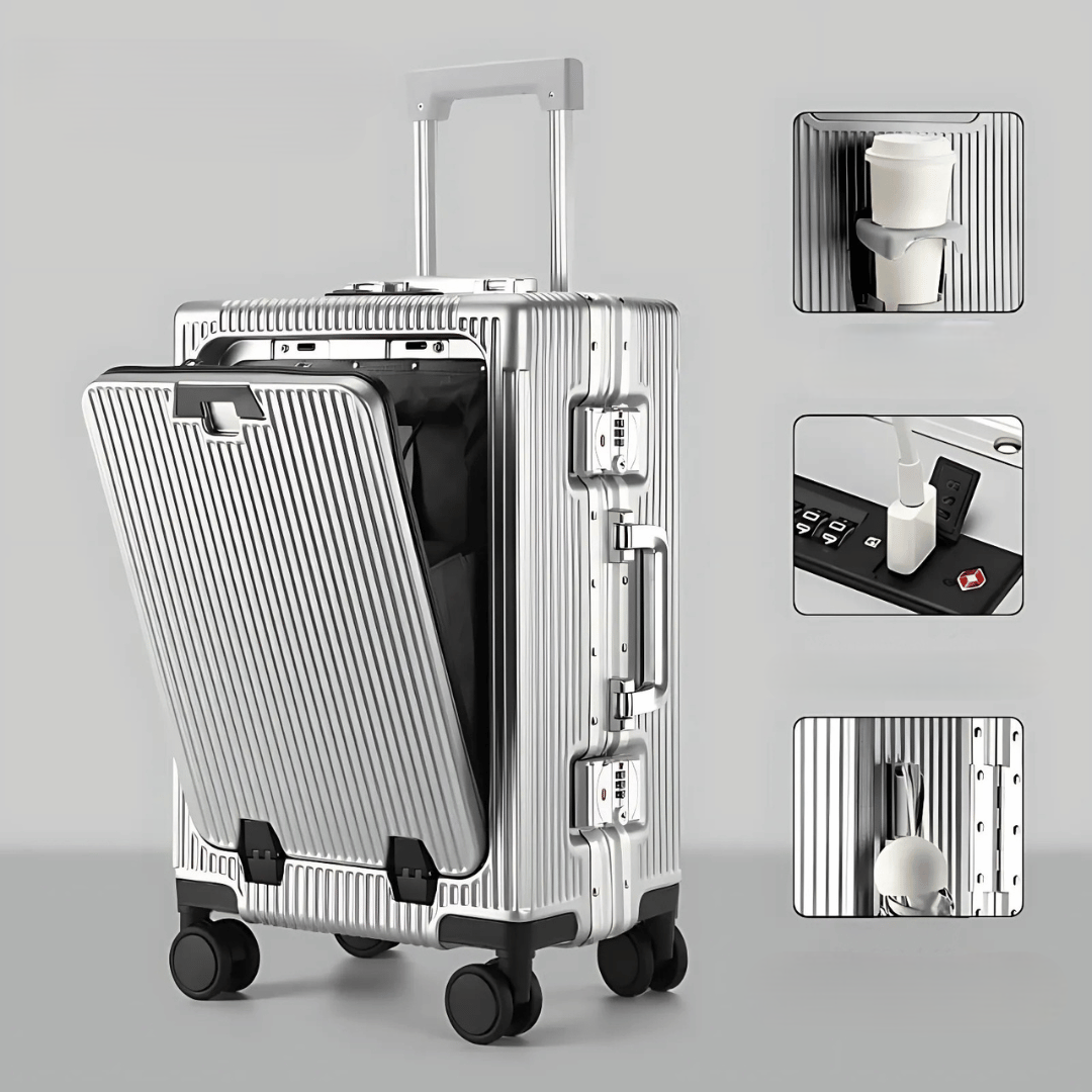 Durable Lightweight Carry-On Luggage with Laptop Pocket