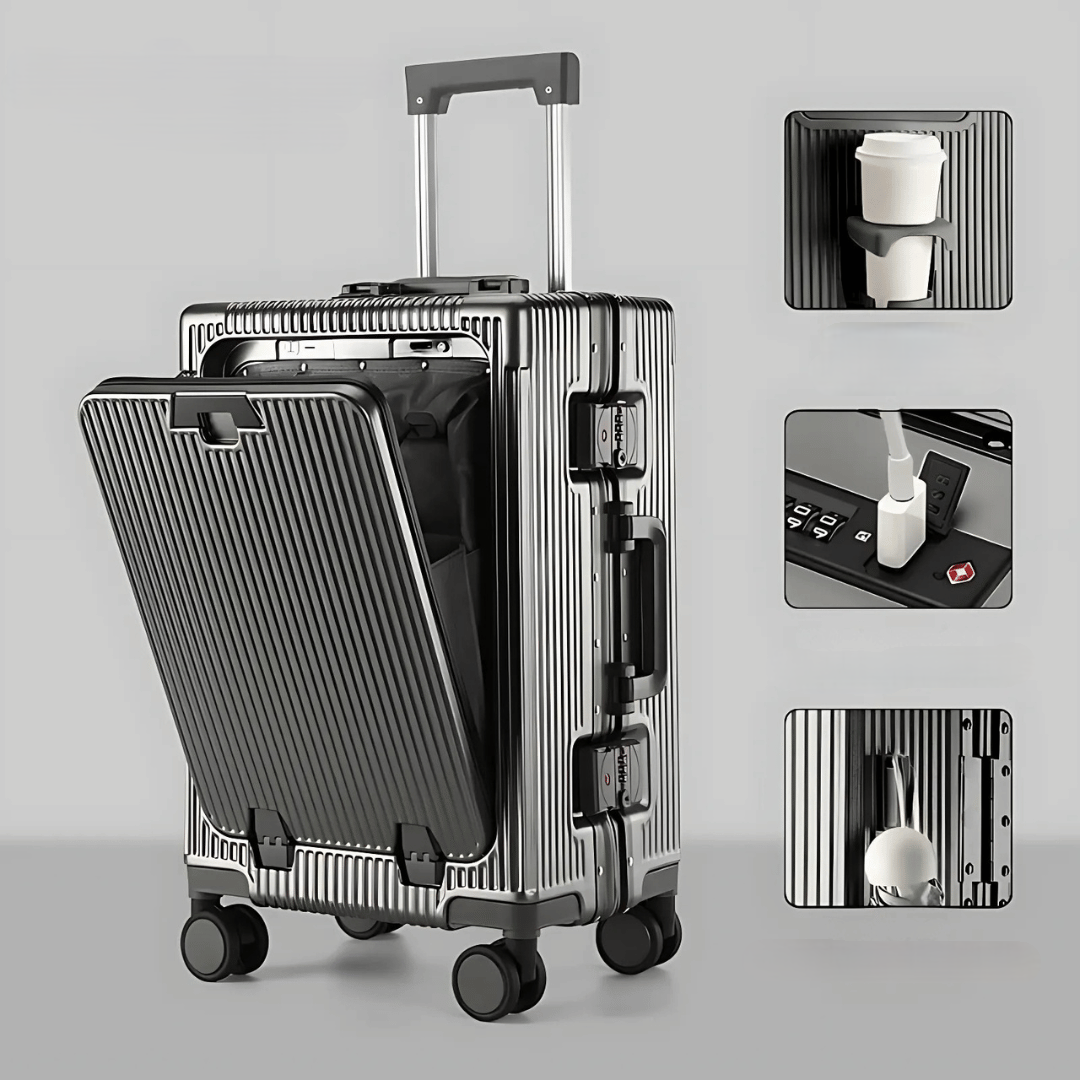 Durable Lightweight Carry-On Luggage with Laptop Pocket