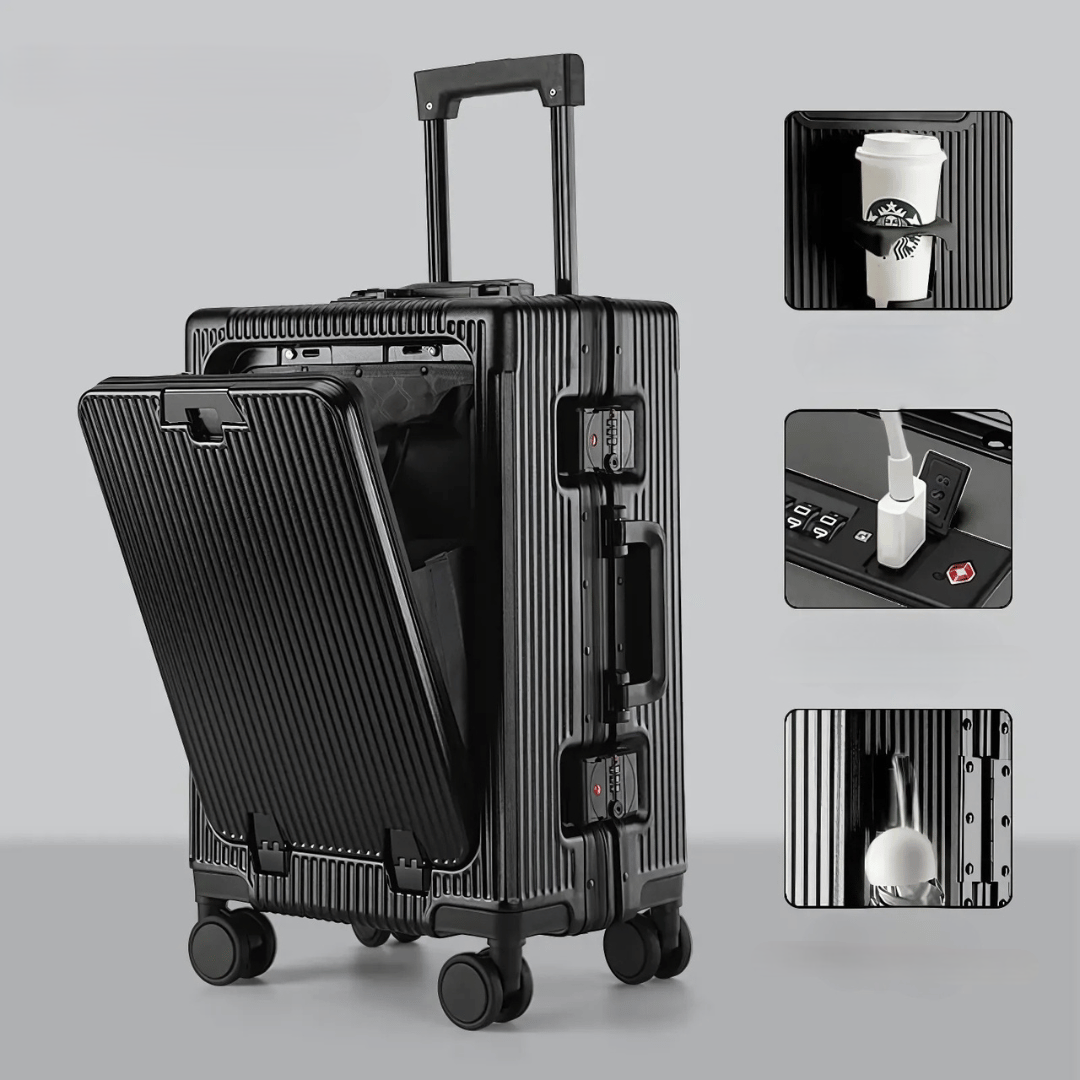 Durable Lightweight Carry-On Luggage with Laptop Pocket