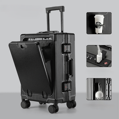 Durable Lightweight Carry-On Luggage with Laptop Pocket