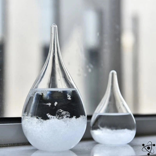 Classic Glass Weather Station with Wood Stand - Fesara