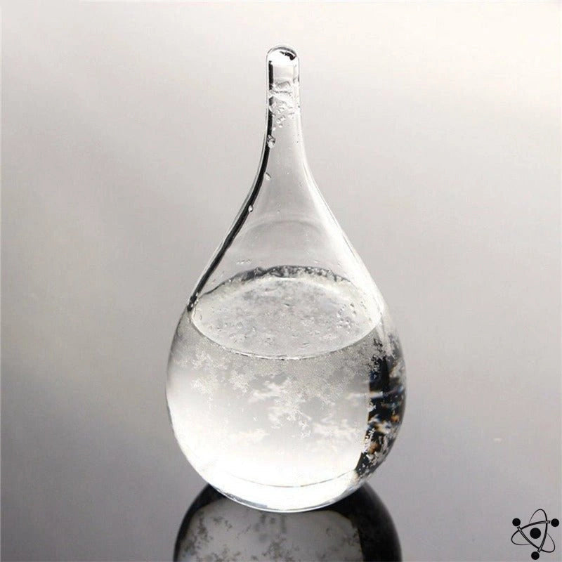 Atmosfera | Elegant Postmodern Glass Storm Weather Predictor with Wooden Base 4