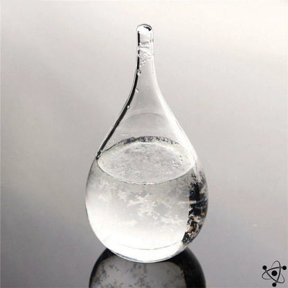 Atmosfera | Elegant Postmodern Glass Storm Weather Predictor with Wooden Base 4