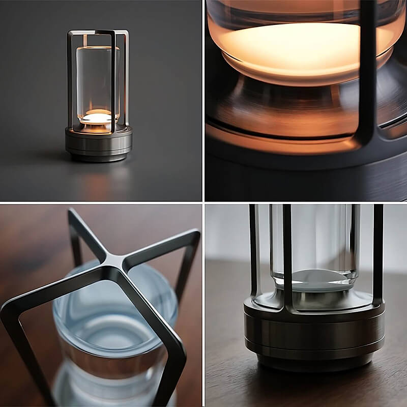 Elegant Glass Wireless Desk Lamp with Touch Sensor