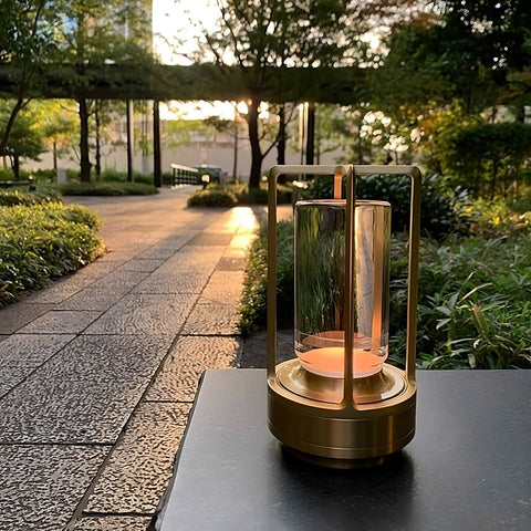 Elegant Glass Wireless Desk Lamp with Touch Sensor