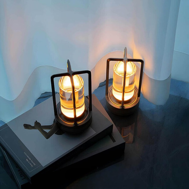 Elegant Glass Wireless Desk Lamp with Touch Sensor