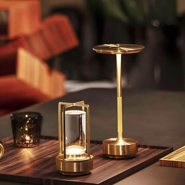 Elegant Glass Wireless Desk Lamp with Touch Sensor