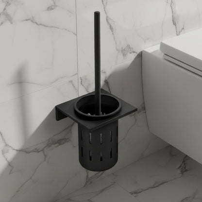 Compact Wall Mount Toilet Brush Holder with Chrome Finish - Fesara
