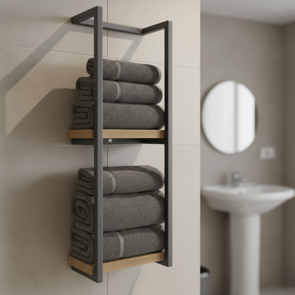 Sleek Stainless Steel Wall Towel Rack - Fesara