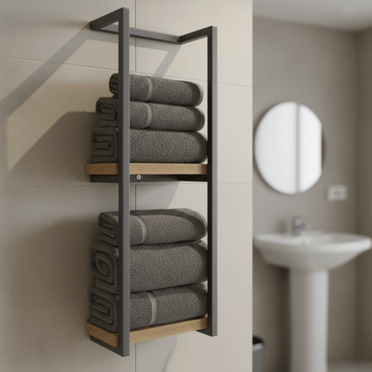 Sleek Stainless Steel Wall Towel Rack - Fesara