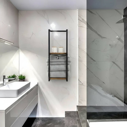 AureaSteel | Sleek Modern Wall Mounted Towel Holder for Elegant Bathrooms 5