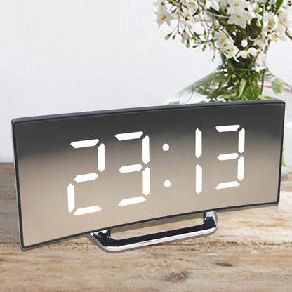 Big Screen Digital Alarm Clock with Sleek Curve Design - Fesara