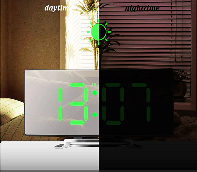 Aurelio | Stylish Large Display Digital Alarm Clock with Curved Design 4