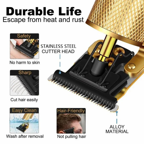 AureusEdge | Premium Cordless Stainless Steel Hair Trimmer for Men 5
