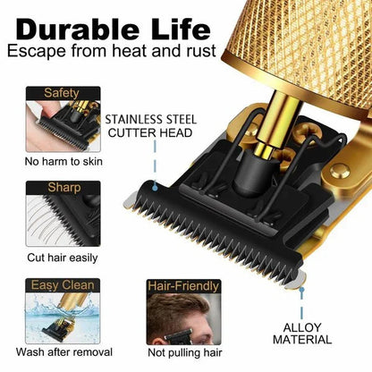 AureusEdge | Premium Cordless Stainless Steel Hair Trimmer for Men 5