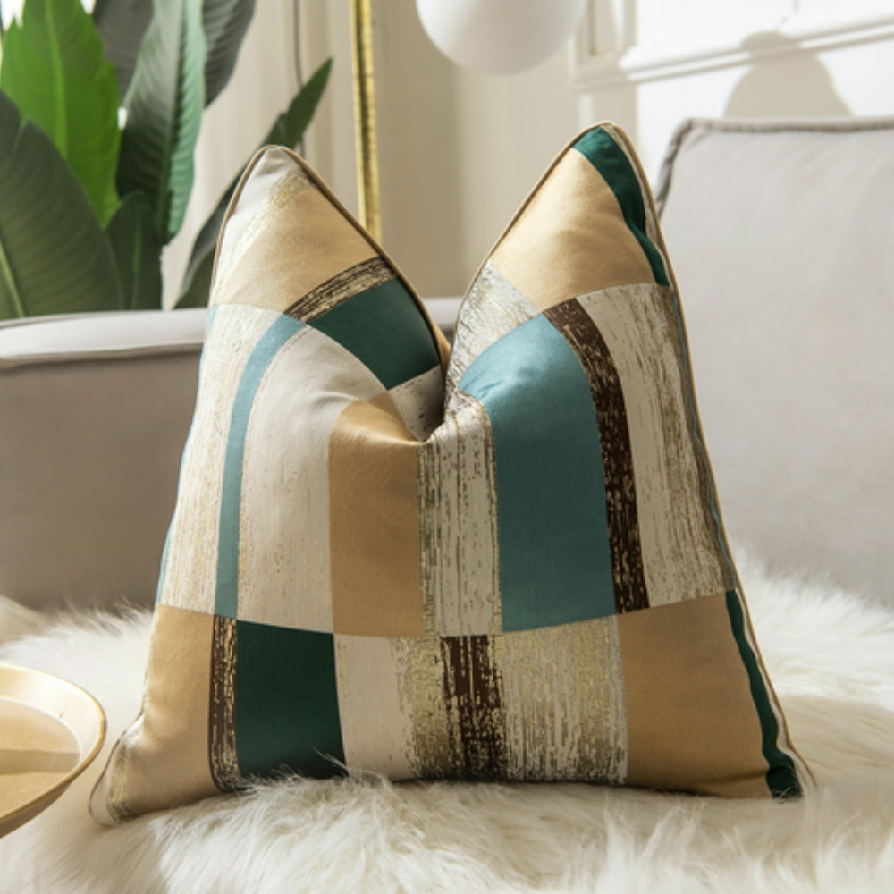 Gold Embellished Velvet Pillow Cover