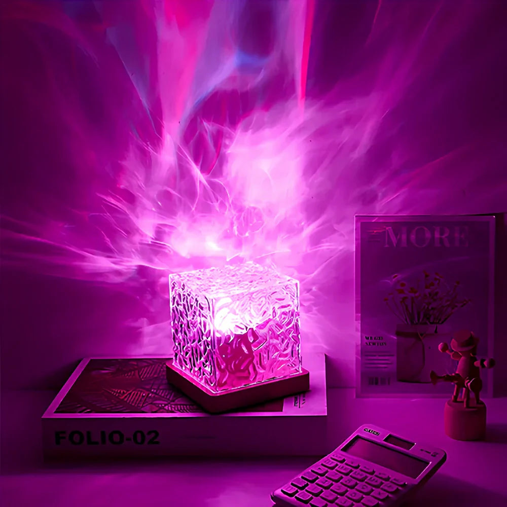 Colourful LED Cube Lamp with Prism Effect