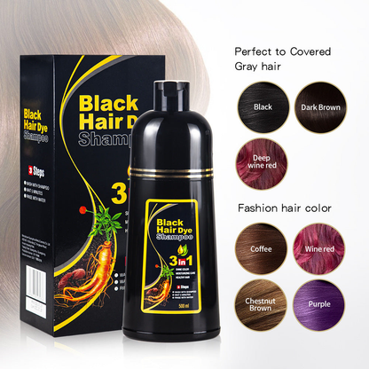 Natural Black Hair Color Shampoo for Healthy Locks - Fesara
