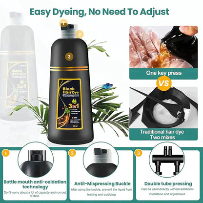 AurumShade | Herbal Nourishing Black Hair Dye Shampoo for Healthy Hair 4