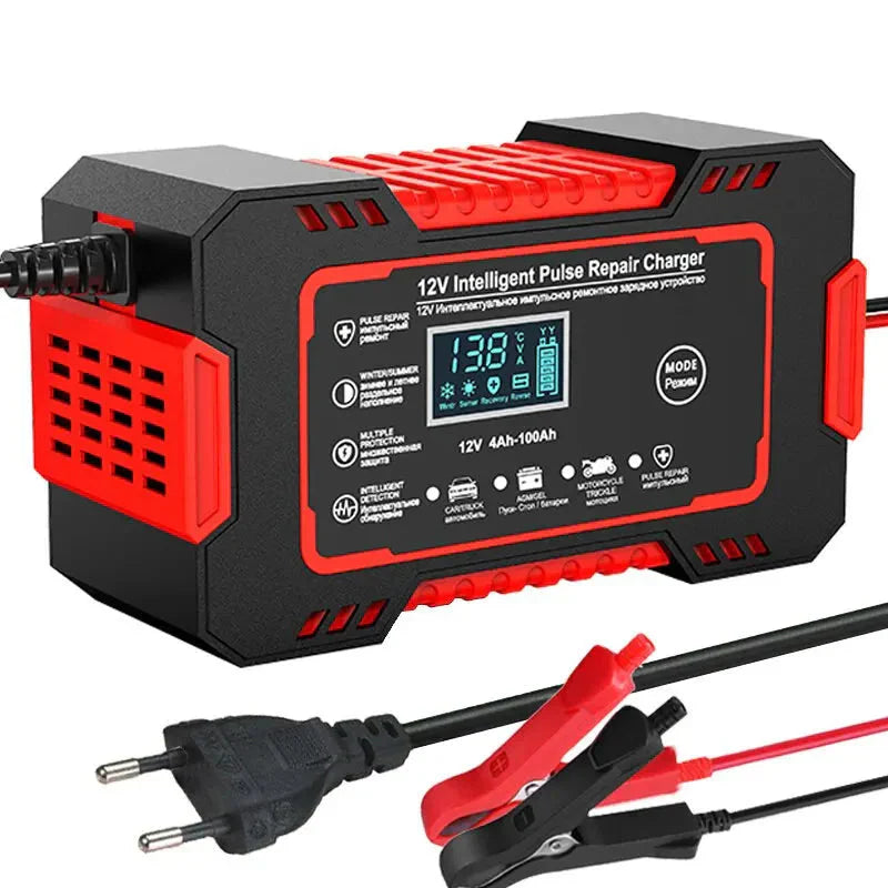 Advanced 12V 6A Auto Battery Charger with LCD Display