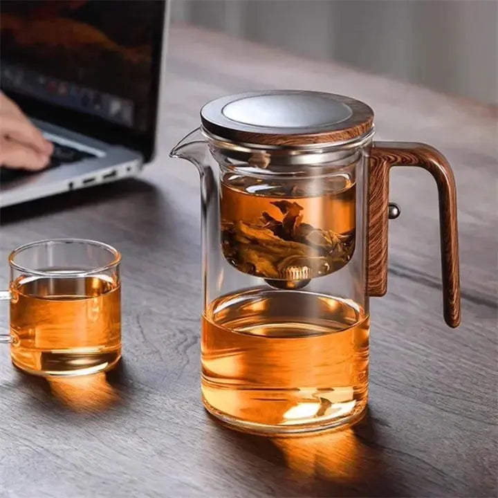 Easy Pour Glass Teapot - Spill Proof for Loose Tea - Fesara