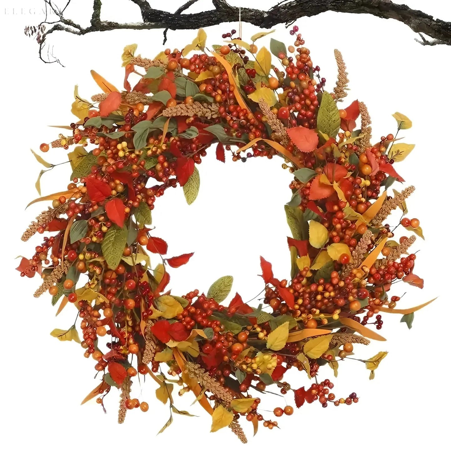 Natural Fall Rattan Door Wreath