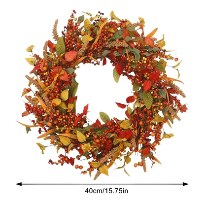 Natural Fall Rattan Door Wreath