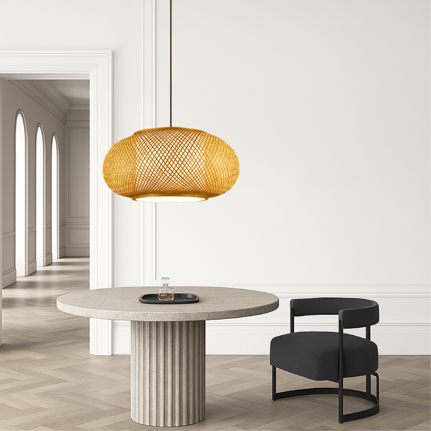 Eco Friendly Bamboo Hanging Light Fixture