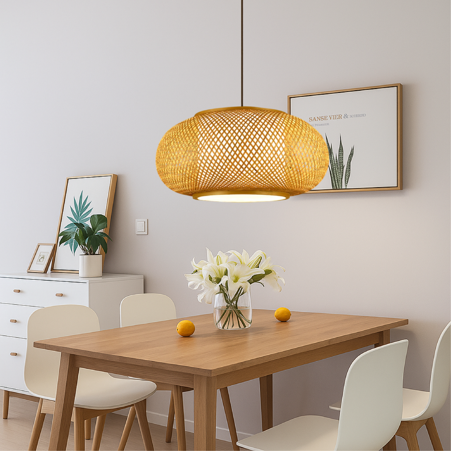 Eco Friendly Bamboo Hanging Light Fixture