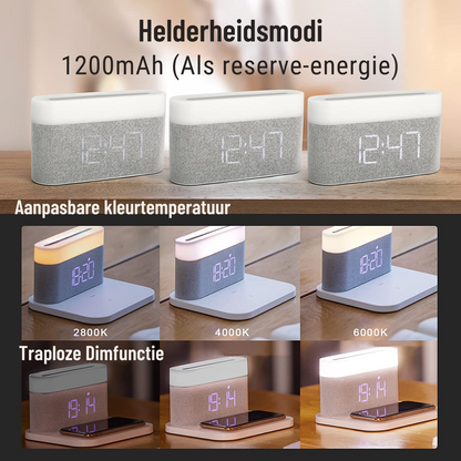 Compact Wireless Charging LED Clock Station