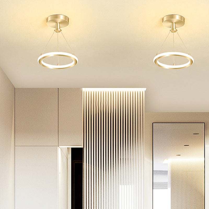 Modern Round Metal LED Ceiling Light Fixture