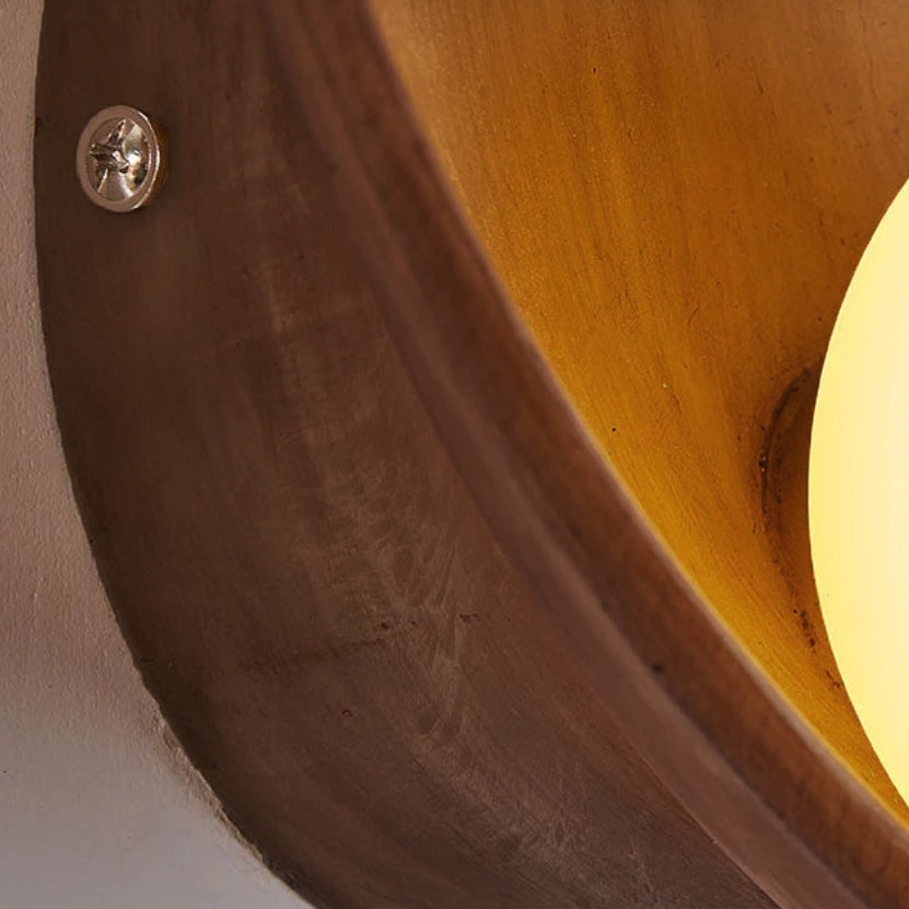 Contemporary Circular Glass Wall Light Fixture