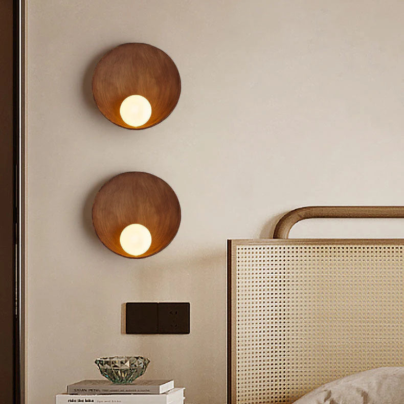 Contemporary Circular Glass Wall Light Fixture