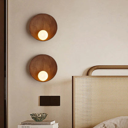 Contemporary Circular Glass Wall Light Fixture