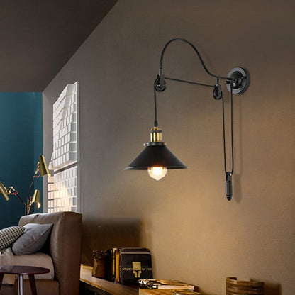 Vintage Metal Pendant Wall Light Fixture
