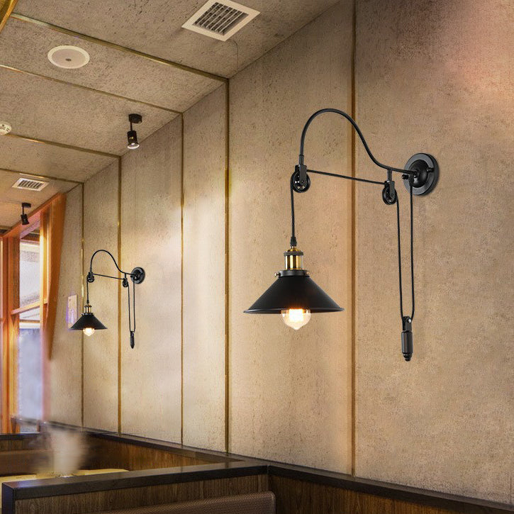 Vintage Metal Pendant Wall Light Fixture