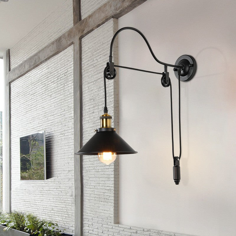 Vintage Metal Pendant Wall Light Fixture