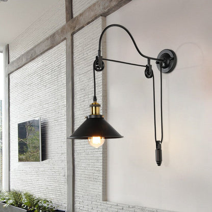 Vintage Metal Pendant Wall Light Fixture