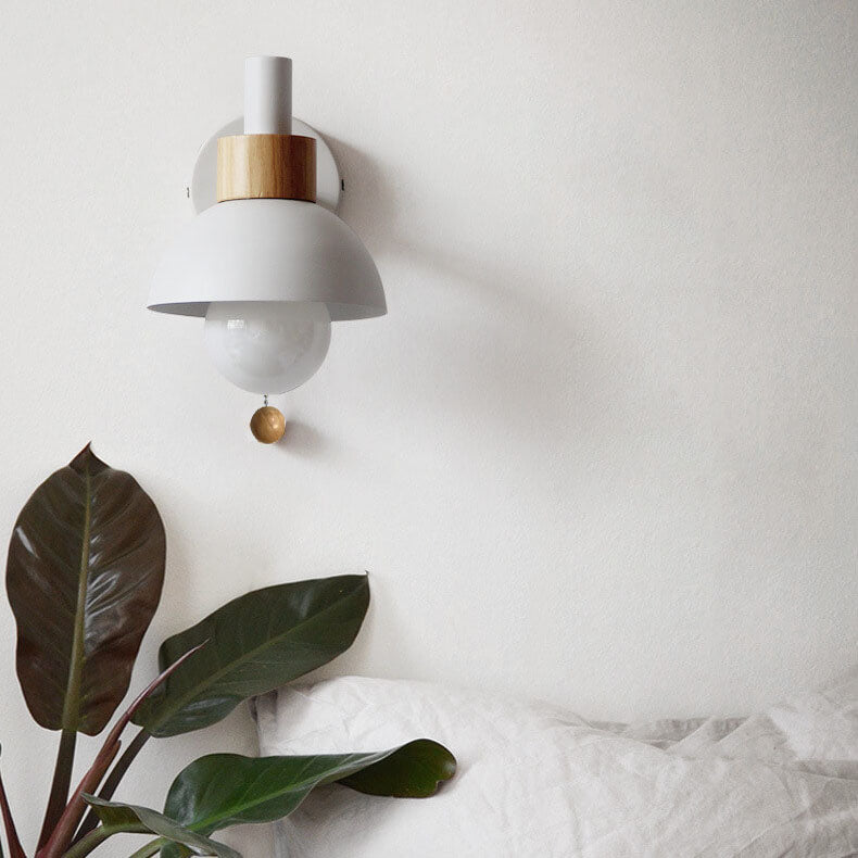 Rustic Wooden Metal LED Wall Light Sconce